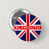 Plymouth: Britische Flagge Button (Vorne & Hinten)