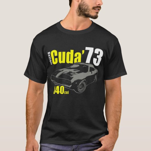 Plymouth Cuda Barracuda - Detroit - Mopar T-Shirt (Vorderseite)