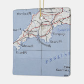 Plymouth England Vintage Karte Keramikornament (Links)