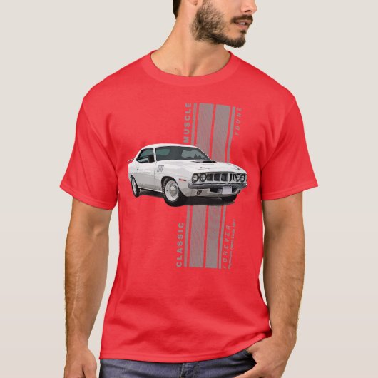 Plymouth Hemi Cuda Classic American Muscle s Vinta T-Shirt (Vorderseite)