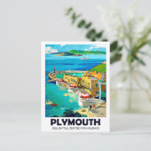 Plymouth, Küstenlandschaft, Vintage Postkarte (Stehend Vorderseite)