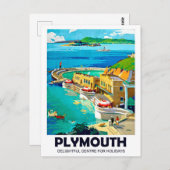 Plymouth, Küstenlandschaft, Vintage Postkarte (Vorne/Hinten)