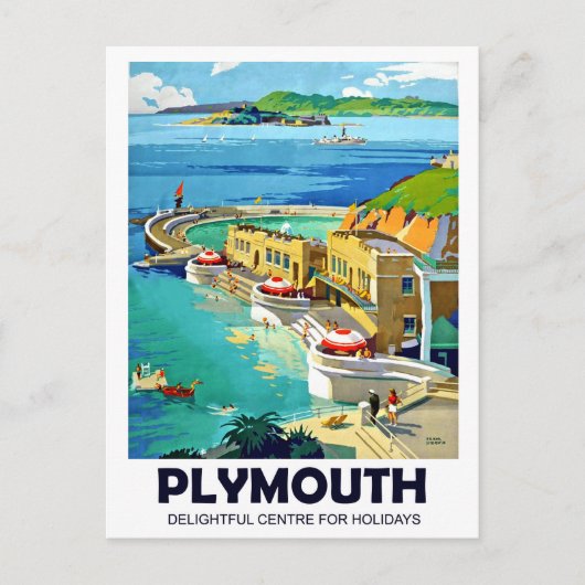 Plymouth, Küstenlandschaft, Vintage Postkarte (Vorderseite)