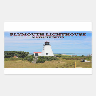 Plymouth-Leuchtturm, "der Gurnet", MA-Aufkleber Rechteckiger Aufkleber