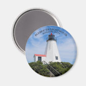Plymouth Lighthouse, Massachusetts Round Magnet (Vorderseite/Rückseite)