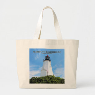 Plymouth Lighthouse, Massachusetts "The Gurnet" Jumbo Stoffbeutel