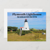 Plymouth Lighthouse, "The Gurnet", MA Postcard Postkarte (Vorne/Hinten)