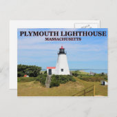 Plymouth Lighthouse, "The Gurnet", MA Postcard Postkarte (Vorne/Hinten)