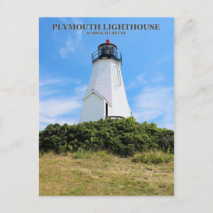 Plymouth Lighthouse, "The Gurnet", MA Postcard Postkarte
