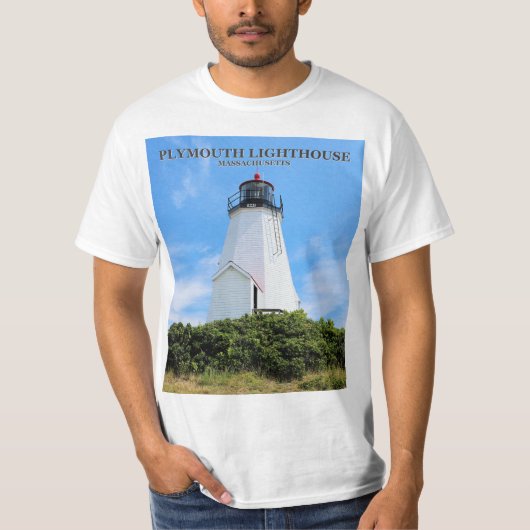 Plymouth Lighthouse, "The Gurnet", Massachusetts T-Shirt (Vorderseite)