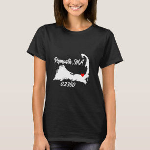 Plymouth MA 02360 MASS Massachusetts Staat Karte T-Shirt