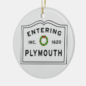 Plymouth, MA Holiday Wreath Keramik Ornament (Links)