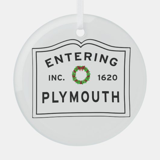 Plymouth, MA Holiday Wreath Keramik Ornament (Vorderseite)