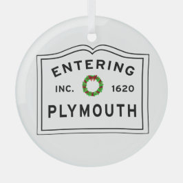 Plymouth, MA Holiday Wreath Keramik Ornament Aus Glas