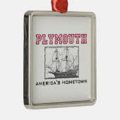 Plymouth, MA Silbernes Ornament (Rechts)