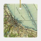 Plymouth MA Vintage Karte Keramikornament (Rückseite)