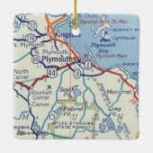 Plymouth MA Vintage Karte Keramikornament (Rückseite)