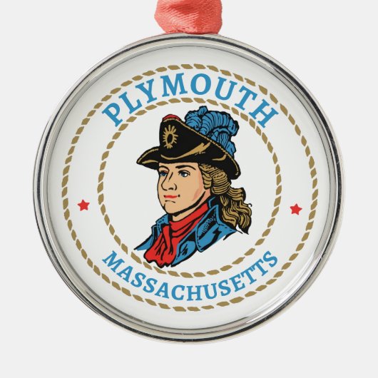 Plymouth Massachusetts Colonial Ornament Aus Metall (Vorne)