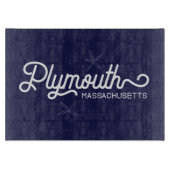 Plymouth Massachusetts Nautical Cutting Board Schneidebrett (Vorderseite)