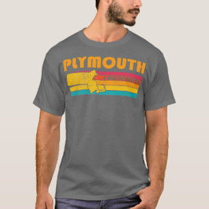 Plymouth Massachusetts Vintag Beunruhigtes Souveni T-Shirt