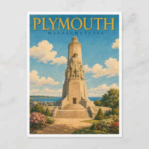 Plymouth Massachusetts Vorväter GeoSaga Postkarte