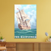 Plymouth, MassachusettsAussicht auf die Mayflower Leinwanddruck (Insitu (Wohnzimmer))