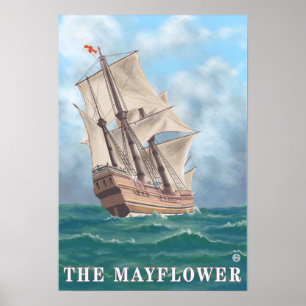 Plymouth, MassachusettsAussicht auf die Mayflower Poster