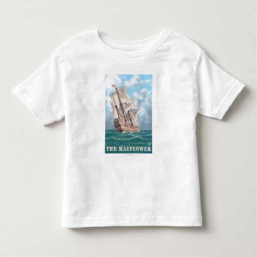 Plymouth, MassachusettsView des Mayflower Kleinkind T-shirt (Vorderseite)