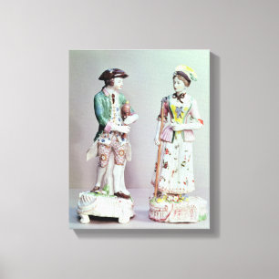 Plymouth-Porzellan Schäfer und Shepherdess Leinwanddruck