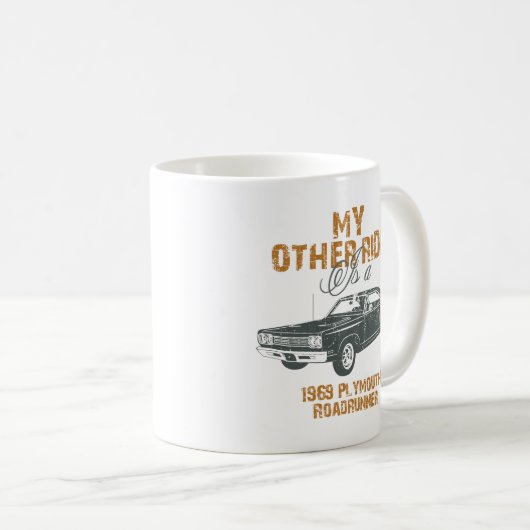 Plymouth-Roadrunner 1969 Kaffeetasse (VorderseiteRechts)