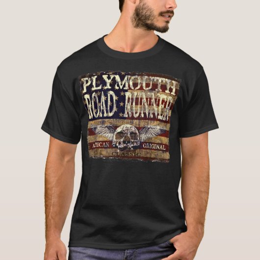 Plymouth-Roadrunner gegen abgefressene Flagge - T-Shirt (Vorderseite)