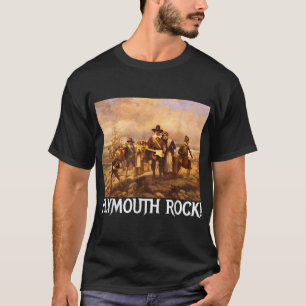 Plymouth Rock Erntedank Pilgrims Rocking Gitarre T-Shirt