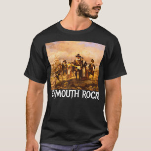 Plymouth Rock Erntedank Pilgrims Rocking Gitarre T-Shirt