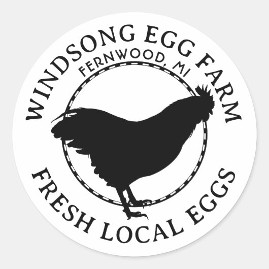 Plymouth Rock Hen Fresh Local Egon Carton Label Runder Aufkleber (Vorderseite)