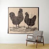 Plymouth Rock Henne and Roster aus dem 19. Jahrhun Wandteppich (Beispiel (Horizontal))