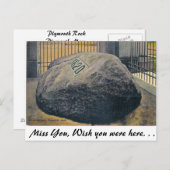 Plymouth Rock, Plymouth, Massachusetts Postkarte (Vorne/Hinten)