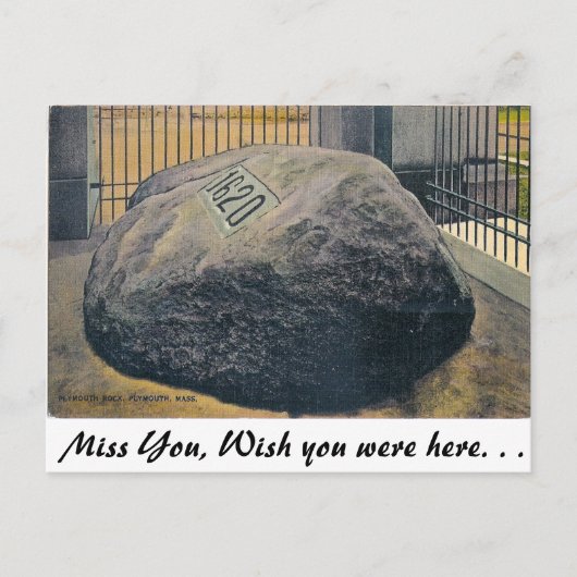 Plymouth Rock, Plymouth, Massachusetts Postkarte (Vorderseite)