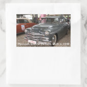 Plymouth Special De Luxe. Baujahr 1949 Rechteckiger Aufkleber (Tasche)