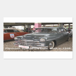 Plymouth Special De Luxe. Gebaut 1949 Rechteckiger Aufkleber