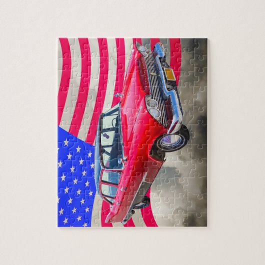 Plymouth-Wirsing-Auto 1958 mit amerikanischer Puzzle (Vertikal)