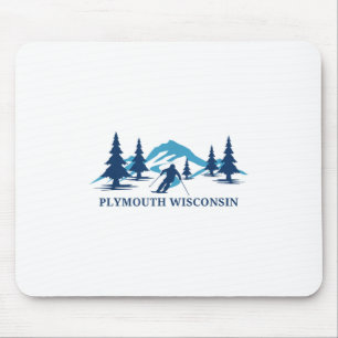 Plymouth Wisconsin Ski Resort Skifahrer _1 Mousepad