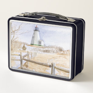 Plymouther Leuchtturm Aquarell Metall Brotdose