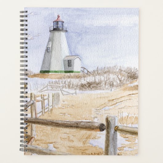 Plymouther Leuchtturm Aquarell Planer (Vorderseite)