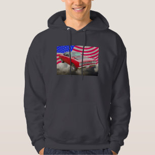 PlymouthRoadrunner 1968 und -amerikanische Flagge Hoodie