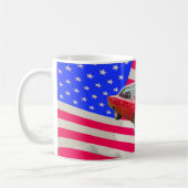 PlymouthRoadrunner 1968 und -amerikanische Flagge Kaffeetasse (Links)