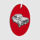 Plymouthroadrunner-Muskel-Auto-Illustration 1968 Ornament (Vorderseite)