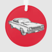 Plymouthroadrunner-Muskel-Auto-Illustration 1968 Ornament (Rückseite)
