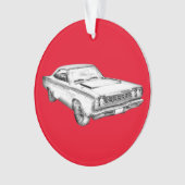 Plymouthroadrunner-Muskel-Auto-Illustration 1968 Ornament (Vorderseite)