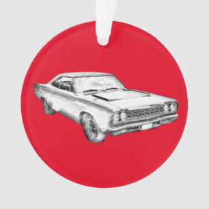 Plymouthroadrunner-Muskel-Auto-Illustration 1968 Ornament
