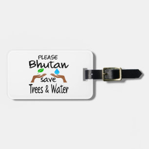 PLZ Bhutan retten Baum u. Wasser Gepäckanhänger